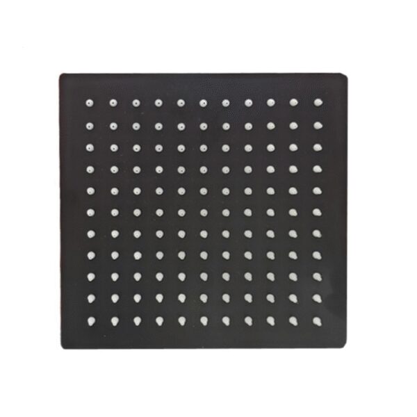 FLOR DUCHA 20 CM CUADRADA NEGRA UDG