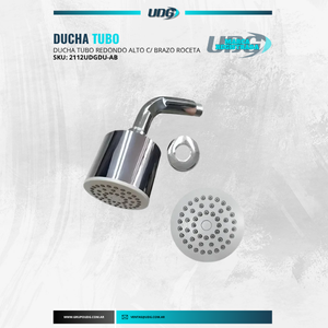 DUCHA TUBO REDONDO ALTO CON BRAZO ROCETA